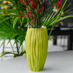 Ваза Kaiser Spirulina 30 см, желтая