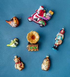 Новогодняя игрушка "Щелкунчик синий" 12 см