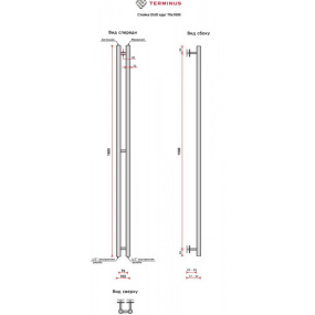 Полотенцесушитель Terminus Duo 160х7, водяной, хром