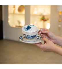 Чашка для капучино с блюдцем "Большая волна" 300 мл