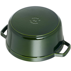 Кокот круглый La Cocotte 28 см / 6,7 л, зеленый базилик