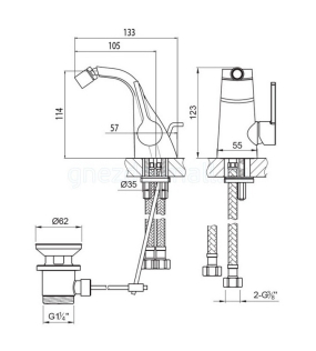 Смеситель для биде Steinberg Series 230 230.1301, хром