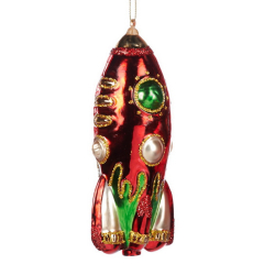 Игрушка на елку "Космическая ракета" 14 см