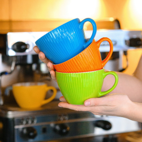 Чашка для завтрака Milk & Coffee Breakfast Time 490 мл, синяя