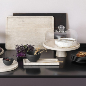 Блюдо сервировочное на ножке Manufacture Travertine 28 см