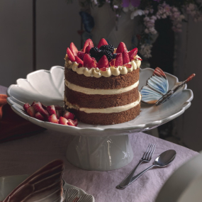 Блюдо для торта на ножке Cloudy Butterflies by Claudia Schiffer 39х17 см