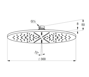 Лейка для душа Kludi A-QA 6433053-00, потолочная, 30 см, белый матовый