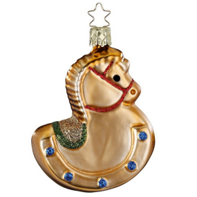 Елочная игрушка "Лошадка-качалка" 9 см