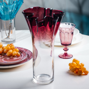 Ваза Glass Design Bizarre 32 см, бордовая