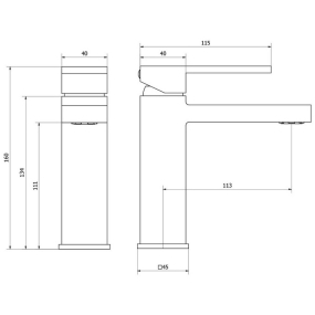 Смеситель для раковины iB Rubinetti Rubacuori RU200IS, золото матовое