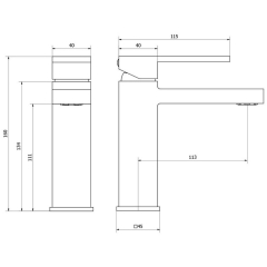 Смеситель для раковины iB Rubinetti Rubacuori RU200IS, золото матовое