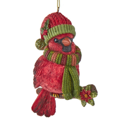 Елочная игрушка "Кардинал в красной шапке" 8,3 см