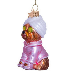 Елочная игрушка "Собачка после душа" 9,5 см