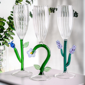 Бокал для шампанского "Синий цветок" Botanica 160 мл