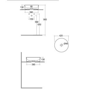 Раковина накладная RAK Ceramics Feeling 42х42 FEECT4200AWHA