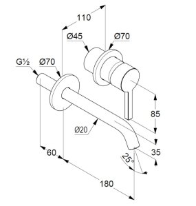 Внешняя часть Kludi Nova Fonte 202440515 смесителя для раковины, хром