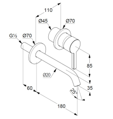 Внешняя часть Kludi Nova Fonte 202440515 смесителя для раковины, хром