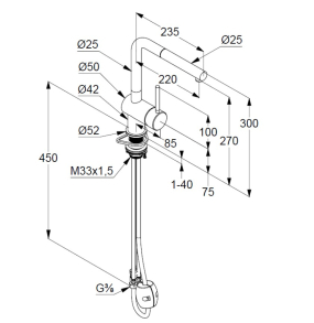 Смеситель для кухни Kludi L-Steel 45851F877, хром