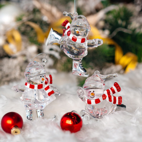 Елочная игрушка "Снеговик в шарфе" 8,3 см, в ассортименте