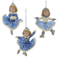 Елочная игрушка "Девочка на коньках" 9,5 см, в ассортименте