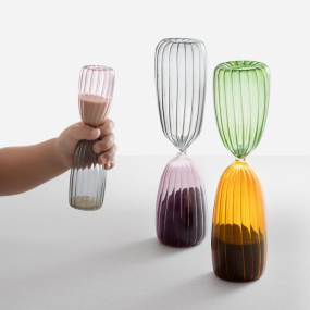 Часы песочные Times 16 см, цвет серый/розовый