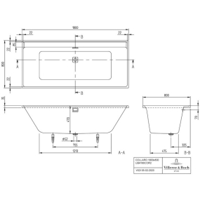 Ванна акриловая Villeroy & Boch Collaro 180х80 UBA180COR2DV-01