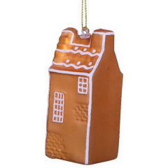 Елочная игрушка "Амстердамский пряничный домик" 9 см