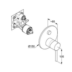 Внешняя часть Kludi Bozz 387593976 смесителя для душа, черный матовый