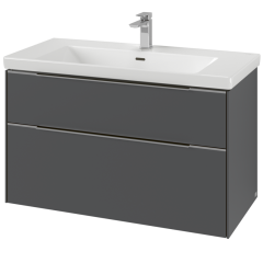 Тумба с раковиной Villeroy & Boch Subway 3.0 100х47, подвесная, графит